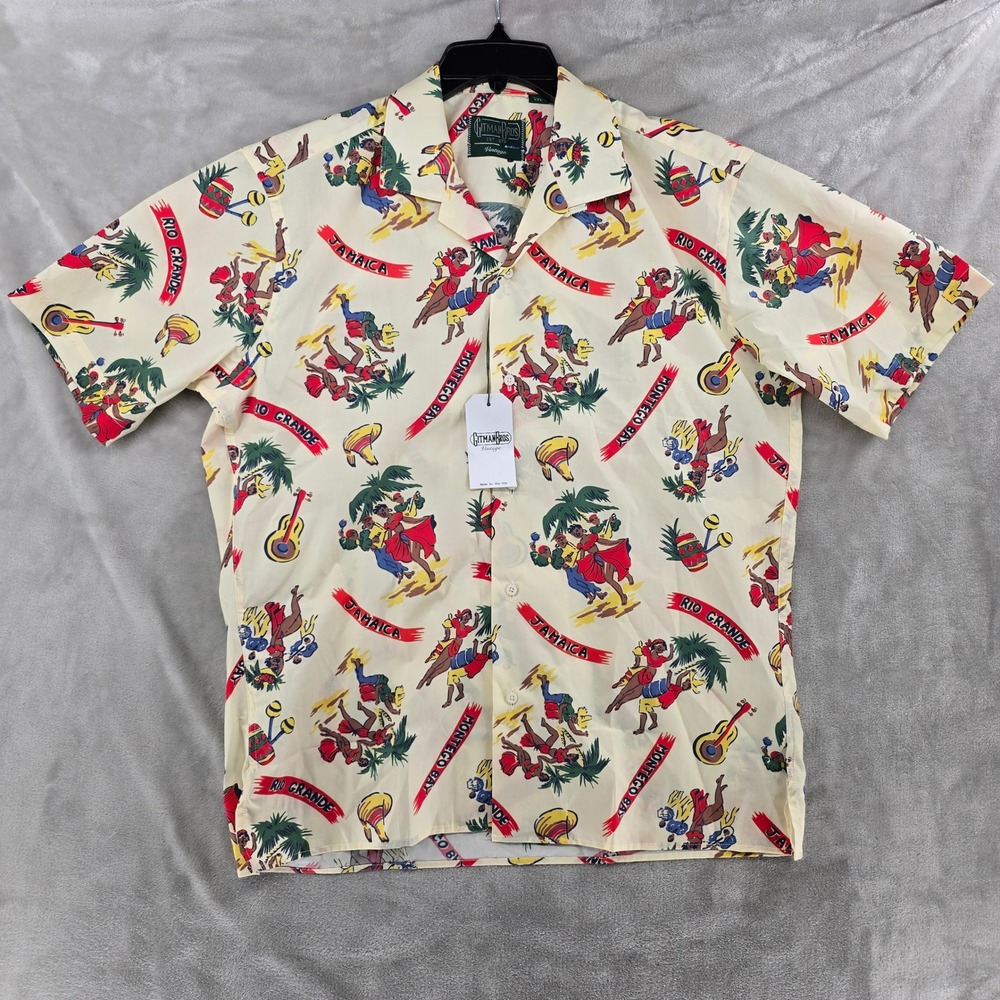 Gitman‎ Bros Vintage Shirt Mens Medium Jamaica Tropical Camp Button Down NEW